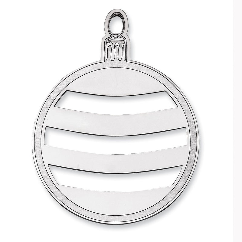 Sterling Silver Rhodium-Plated Blank Christmas Ornament