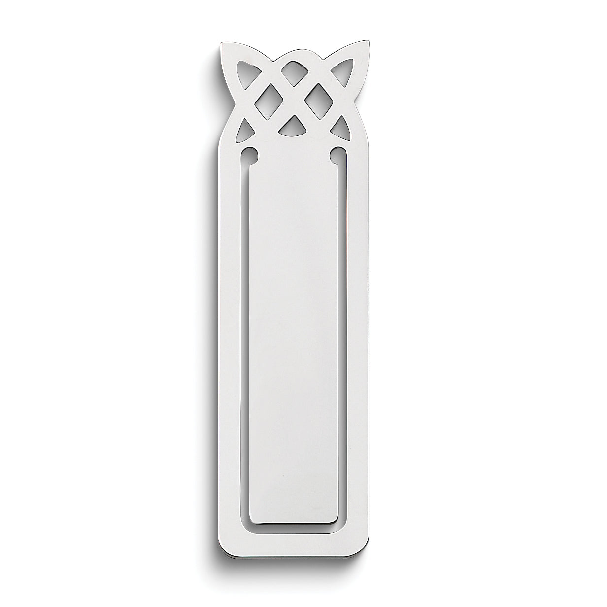 Sterling Silver Rhodium-Plated Knot Design Blank Version Book Mark