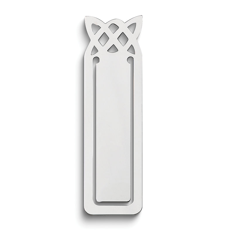 Sterling Silver Rhodium-Plated Knot Design Blank Version Book Mark