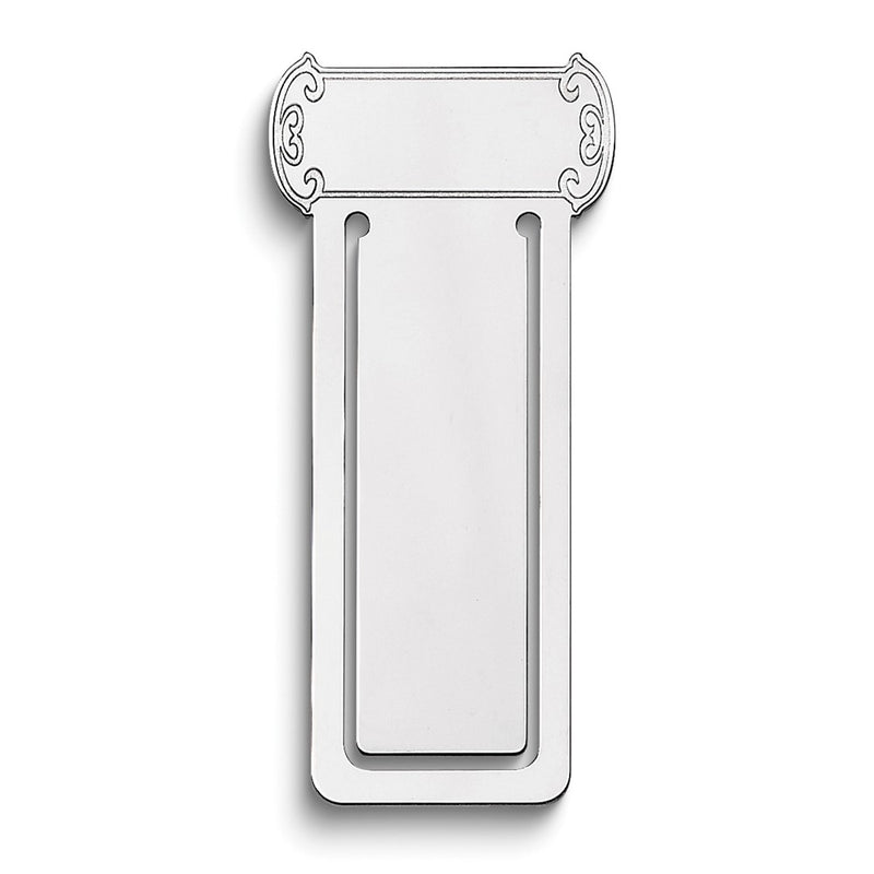 Sterling Silver Rhodium-Plated Blank Version Book Mark