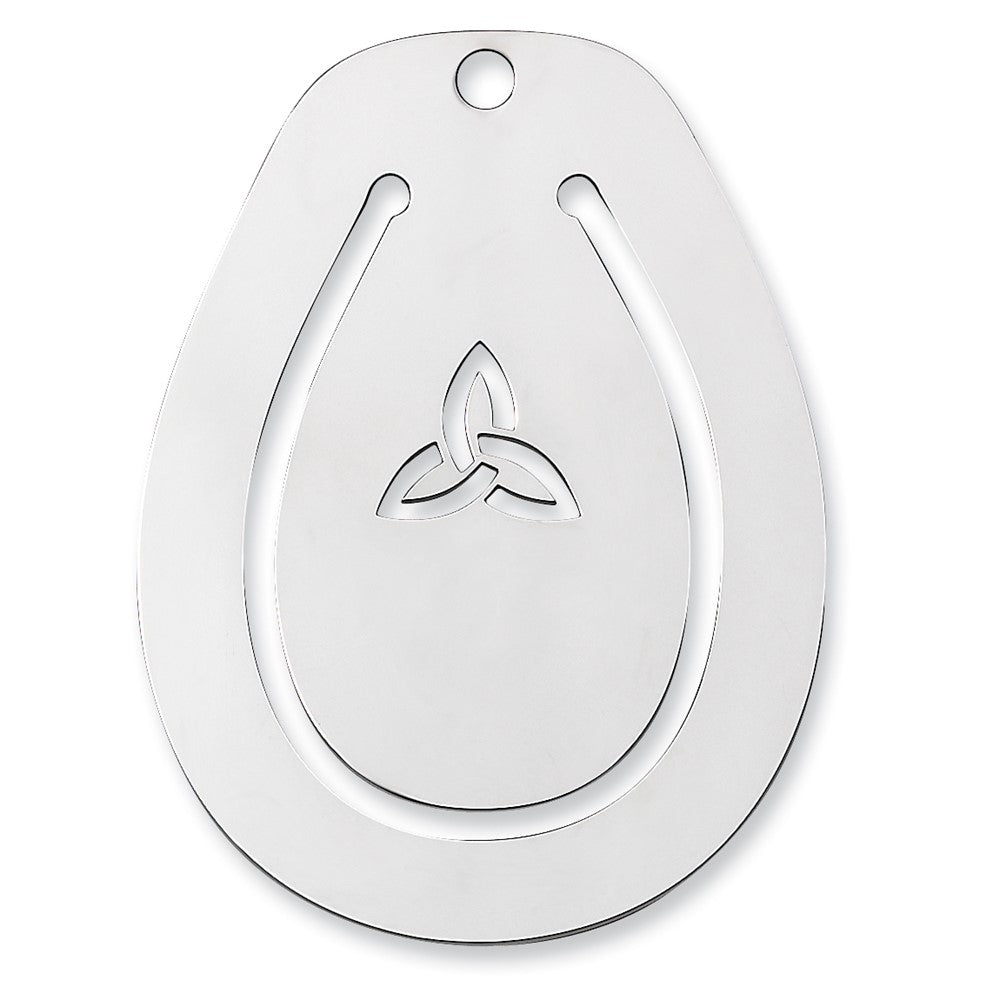 Sterling Silver Rhodium-Plated Trinity Knot Blank Version Book Mark With Tassel
