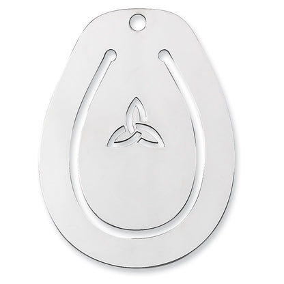 Sterling Silver Rhodium-Plated Trinity Knot Blank Version Book Mark With Tassel