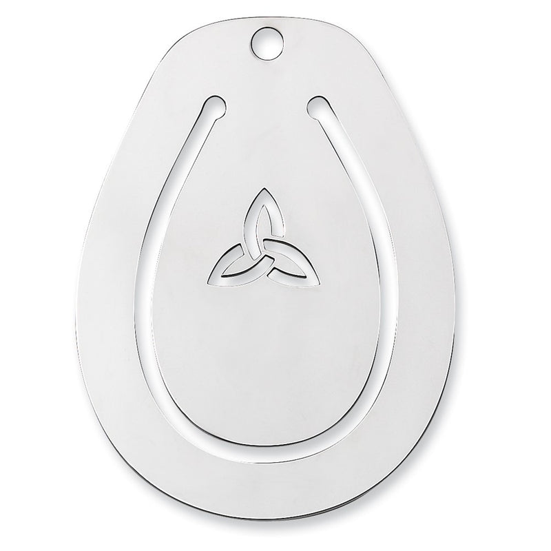 Sterling Silver Rhodium-Plated Trinity Knot Blank Version Book Mark With Tassel