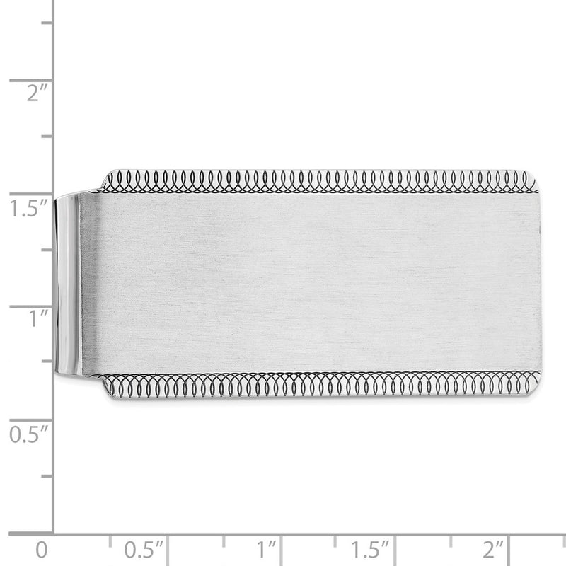 Sterling Silver Satin Rhodium-Plated Front Money Clip