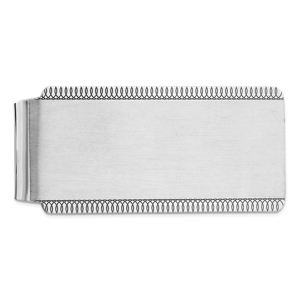Sterling Silver Satin Rhodium-Plated Front Money Clip