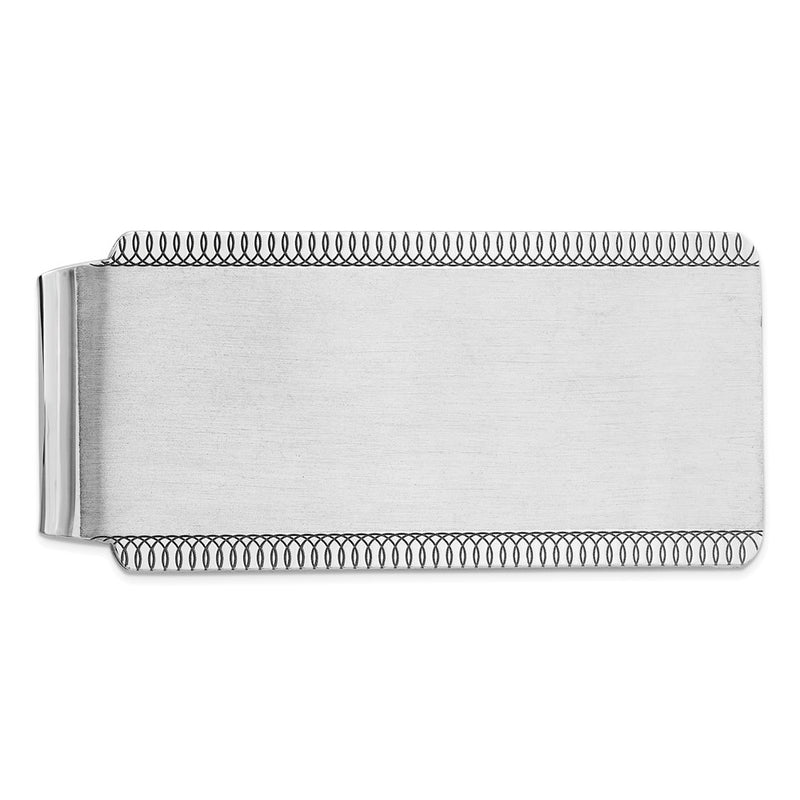 Sterling Silver Satin Rhodium-Plated Front Money Clip