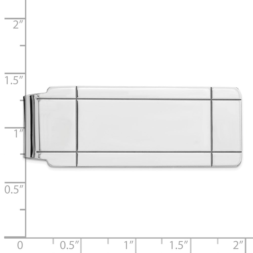 Sterling Silver Rhodium-Plated Money Clip