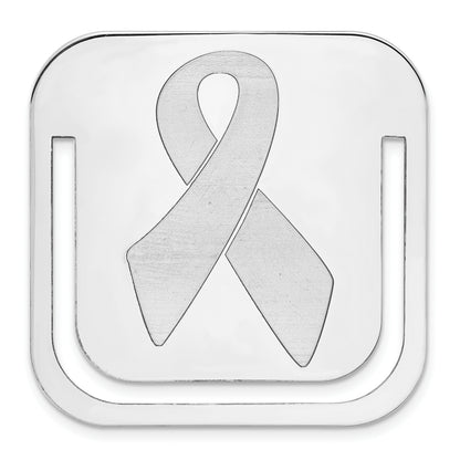 Sterling Silver Rhodium-Plated Awareness Bookmark