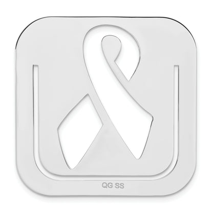 Sterling Silver Rhodium-Plated Cut-Out Awareness Bookmark