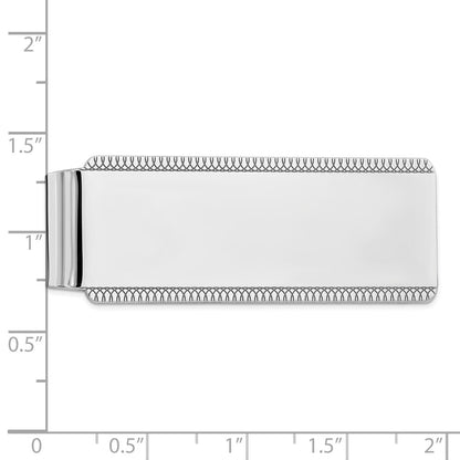 Sterling Silver Rhodium-Plated Satin Front Back Money Clip