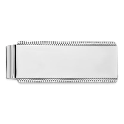 Sterling Silver Rhodium-Plated Satin Front Back Money Clip