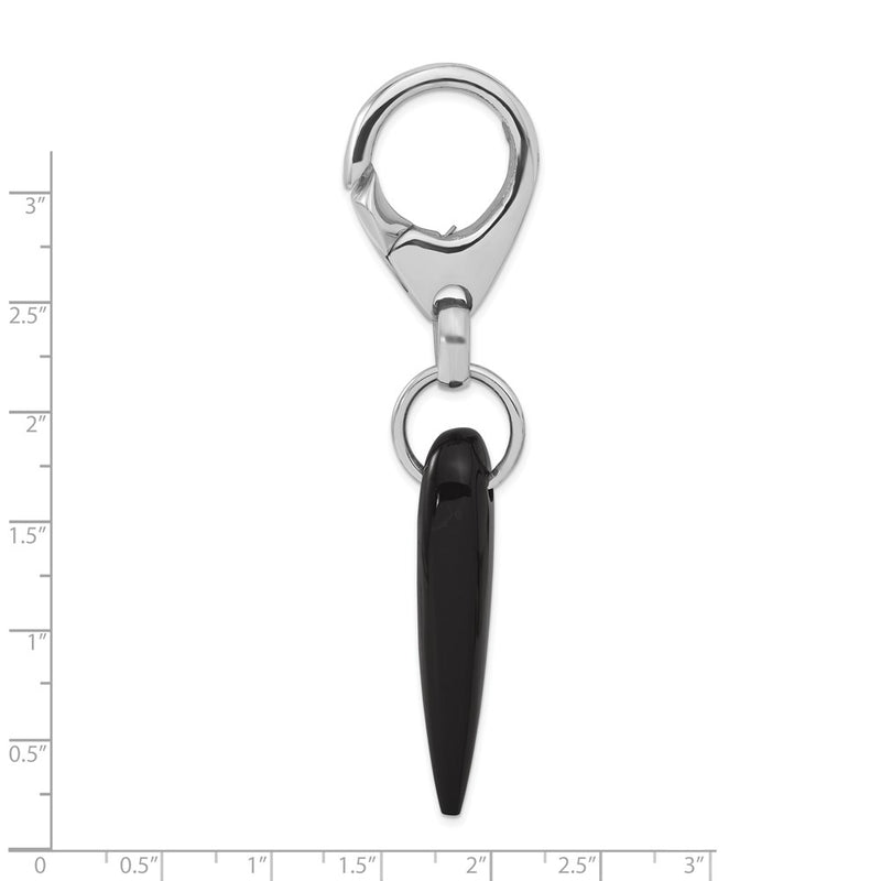 Sterling Silver Black Spike Key Ring