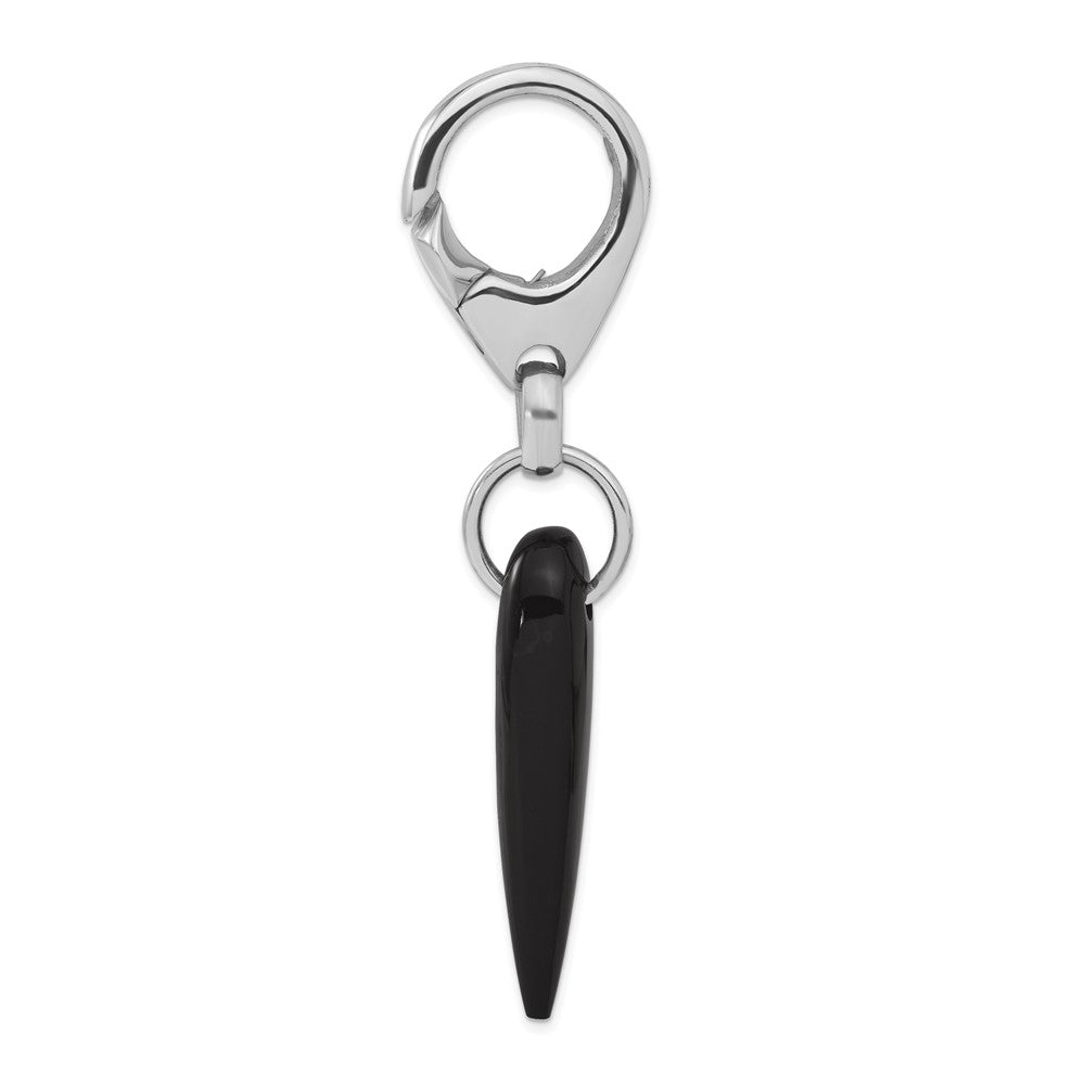 Sterling Silver Black Spike Key Ring