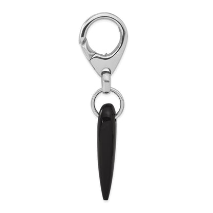 Sterling Silver Black Spike Key Ring