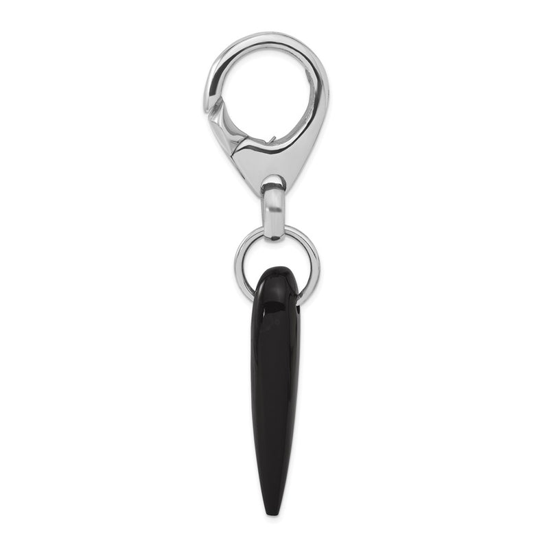 Sterling Silver Black Spike Key Ring
