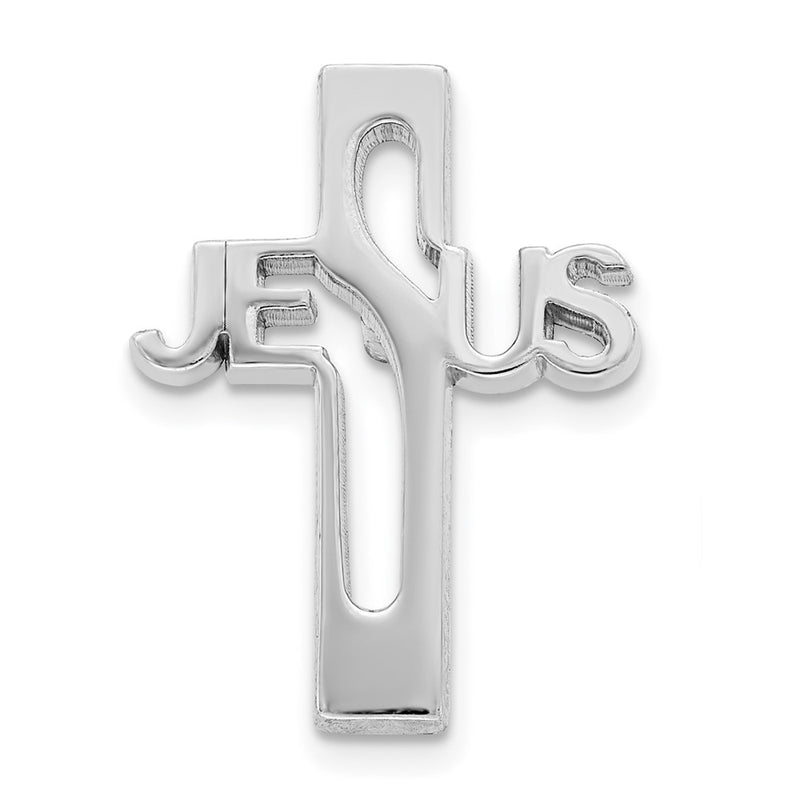 Sterling Silver Rhodium-Plated Jesus Cross Tie Tac