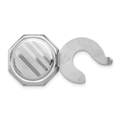 Sterling Silver Rhodium-Plated Set/2 Octagon Button Covers