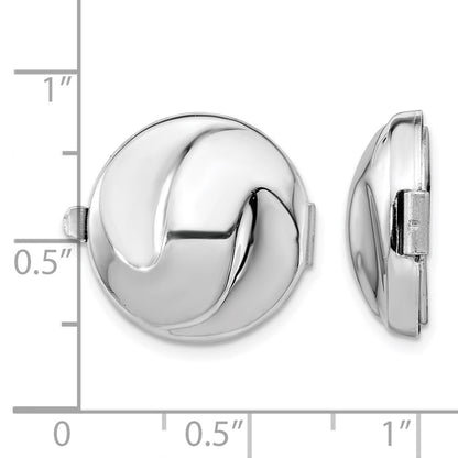 Sterling Silver Rhodium-Plated Set/2 Swirl Design Button Covers