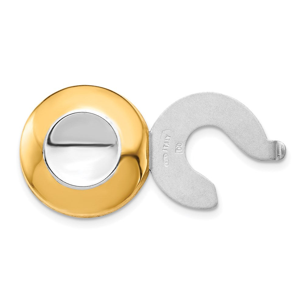 Sterling Silver Rhodium-Plated & Gold-Plated Set/2 Button Covers