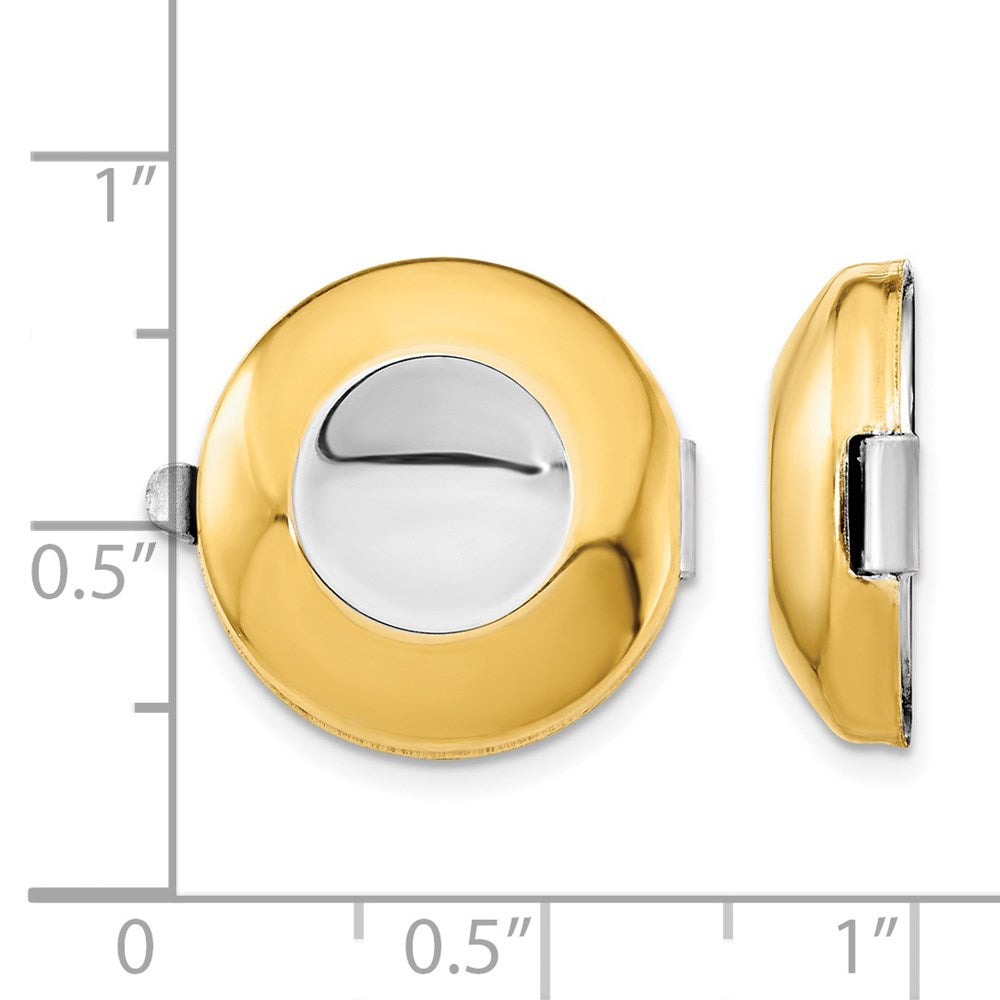 Sterling Silver Rhodium-Plated & Gold-Plated Set/2 Button Covers