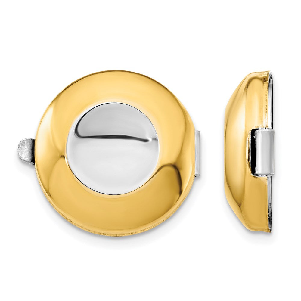 Sterling Silver Rhodium-Plated & Gold-Plated Set/2 Button Covers