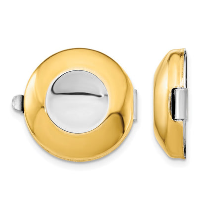 Sterling Silver Rhodium-Plated & Gold-Plated Set/2 Button Covers
