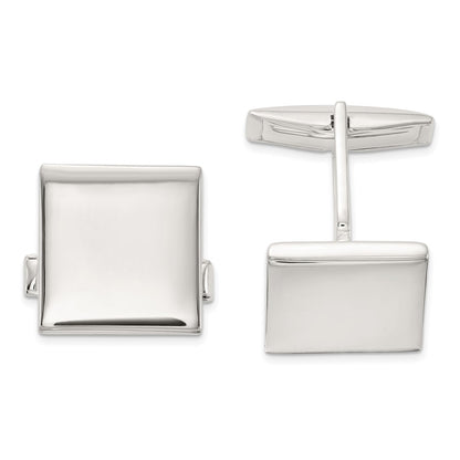 Sterling Silver Polished Square Cuff Links