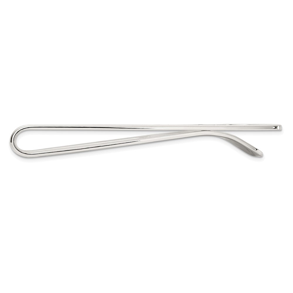 Sterling Silver Rhodium-Plated Polished Cut Out Dollar Sign Money Clip