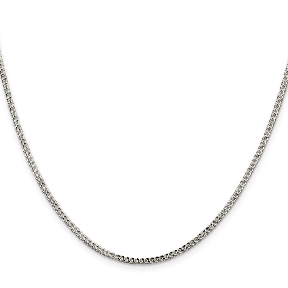 20 Inch Sterling Silver 2mm D/C Square Franco Chain Necklace