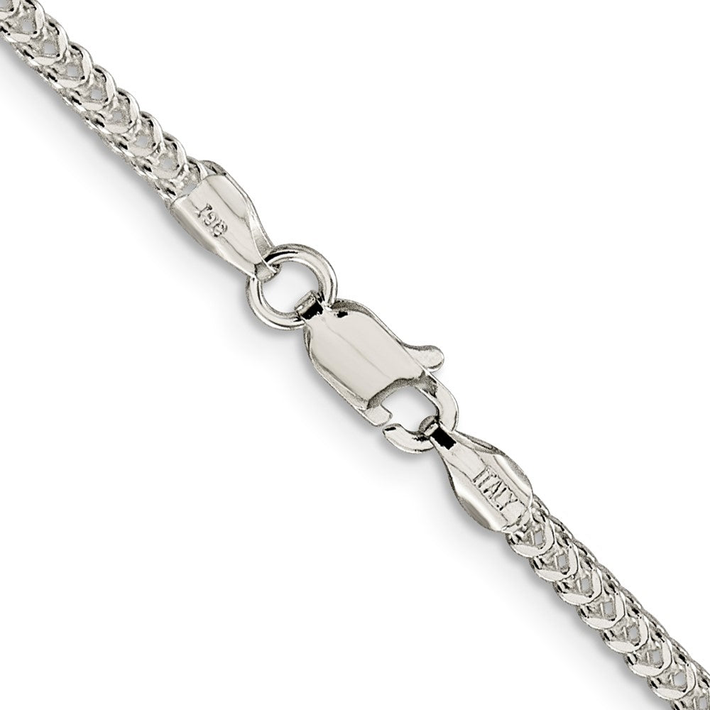 20 Inch Sterling Silver 2mm D/C Square Franco Chain Necklace