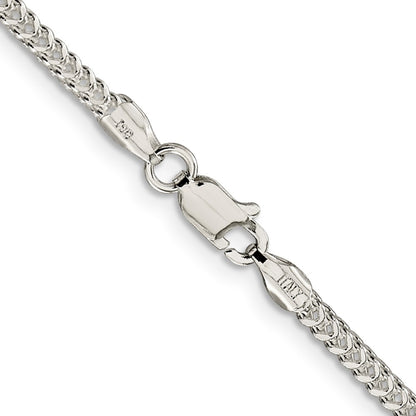 26 Inch Sterling Silver 2mm D/C Square Franco Chain Necklace