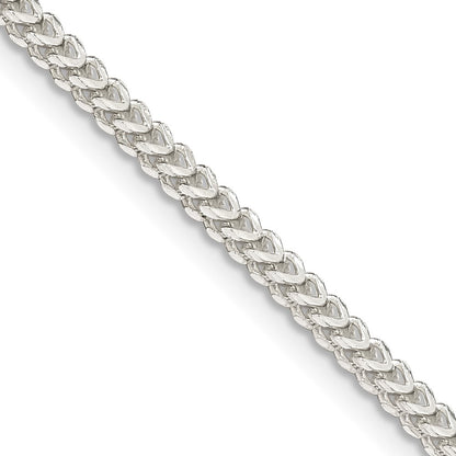 20 Inch Sterling Silver 2mm D/C Square Franco Chain Necklace