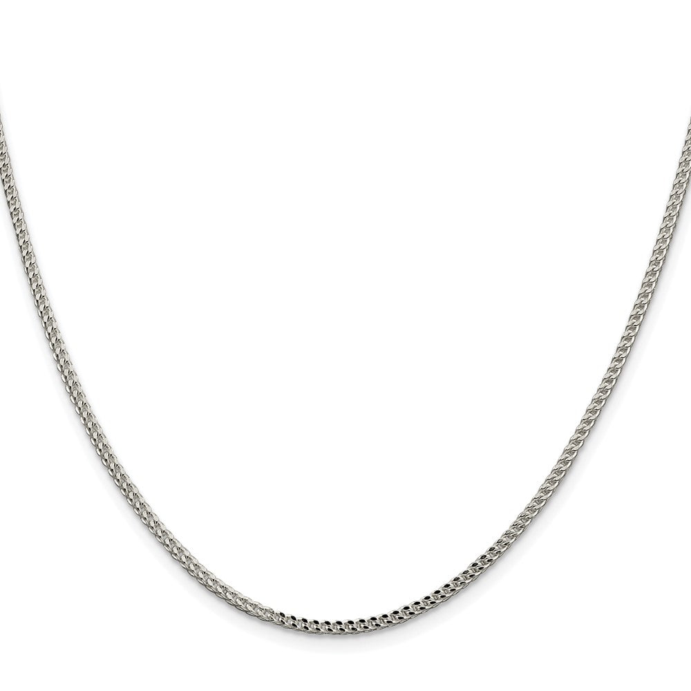 Sterling Silver Rhodium-Plated 1.8mm D/c Square Franco Chain