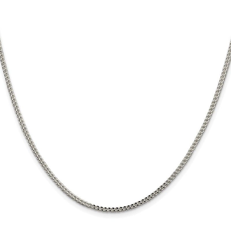 Sterling Silver Rhodium-Plated 1.8mm D/c Square Franco Chain