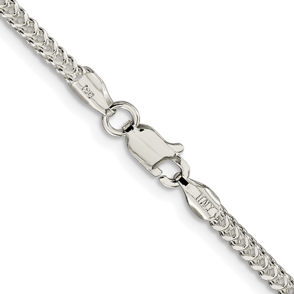 Sterling Silver Rhodium-Plated 1.8mm D/c Square Franco Chain