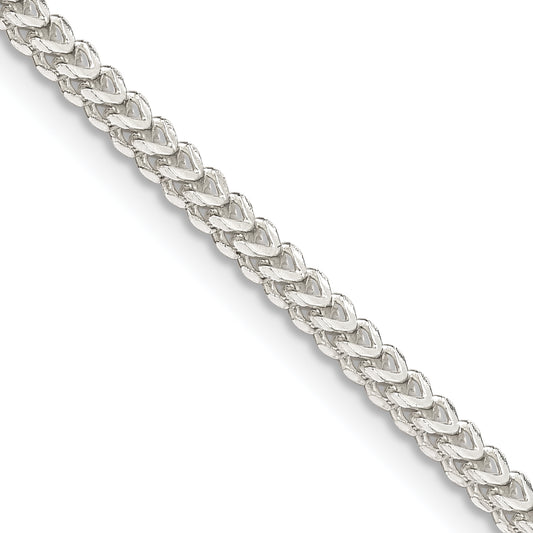 30 Inch Sterling Silver 2mm D/C Square Franco Chain