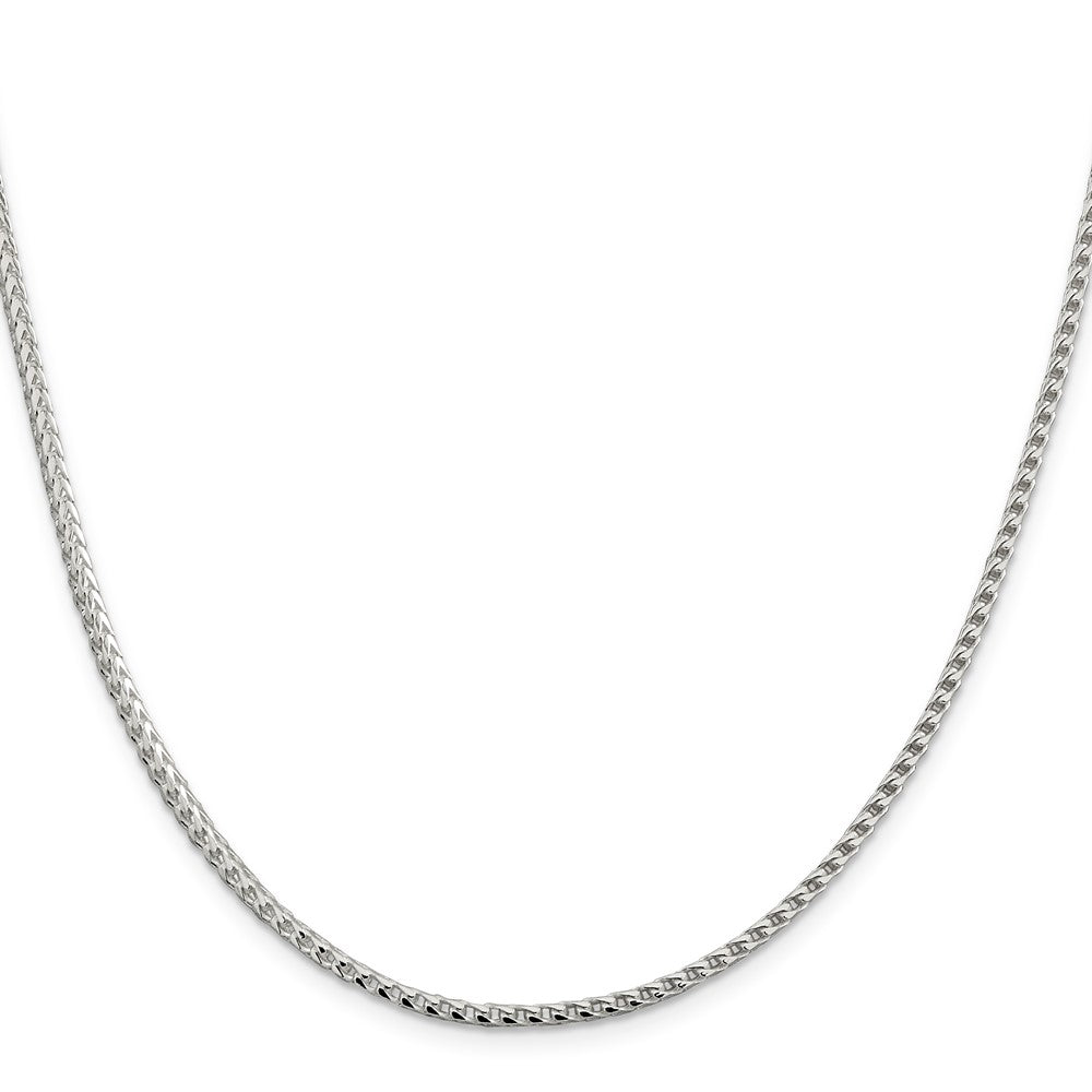 18 Inch Sterling Silver 2.55mm D/C Square Franco Chain Necklace