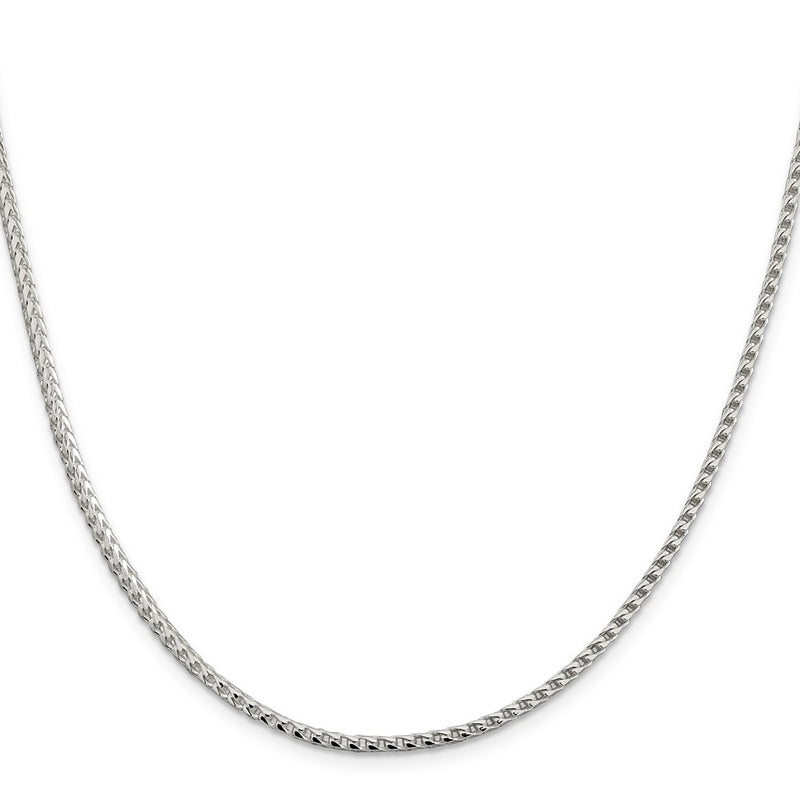 30 Inch Sterling Silver 2.55mm D/C Square Franco Chain Necklace
