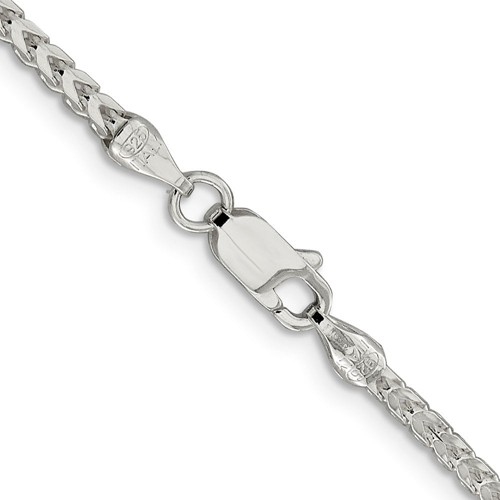 20 Inch Sterling Silver 2.55mm D/C Square Franco Chain Necklace