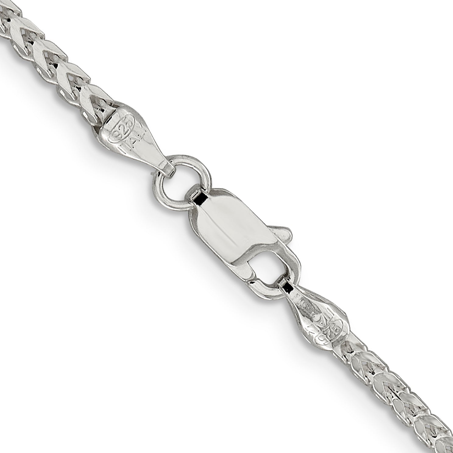 30 Inch Sterling Silver 2.55mm D/C Square Franco Chain