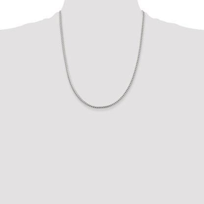 22 Inch Sterling Silver 2.55mm D/C Square Franco Chain