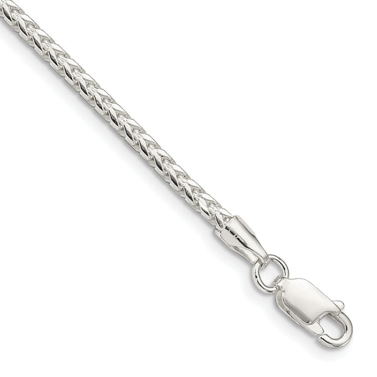 7 Inch Sterling Silver 2.55mm D/C Square Franco Chain