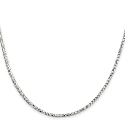Sterling Silver Rhodium-Plated 2.55mm D/c Square Franco Chain