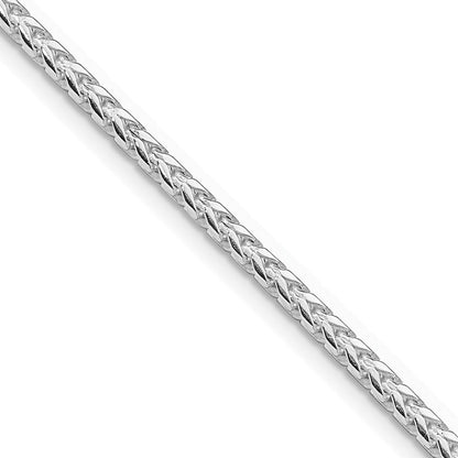 Sterling Silver Rhodium-Plated 2.55mm D/c Square Franco Chain