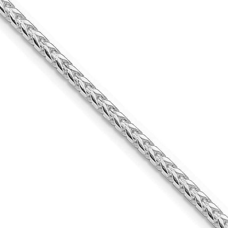 Sterling Silver Rhodium-Plated 2.55mm D/c Square Franco Chain