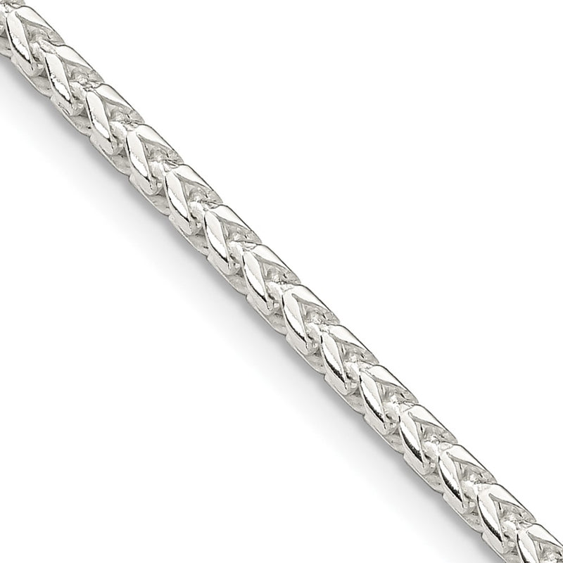 30 Inch Sterling Silver 2.55mm D/C Square Franco Chain Necklace