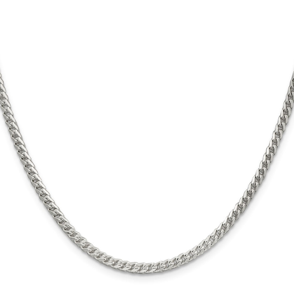 20 Inch Sterling Silver 3.1mm D/C Square Franco Chain Necklace
