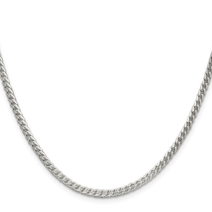 26 Inch Sterling Silver 3.1mm D/C Square Franco Chain Necklace