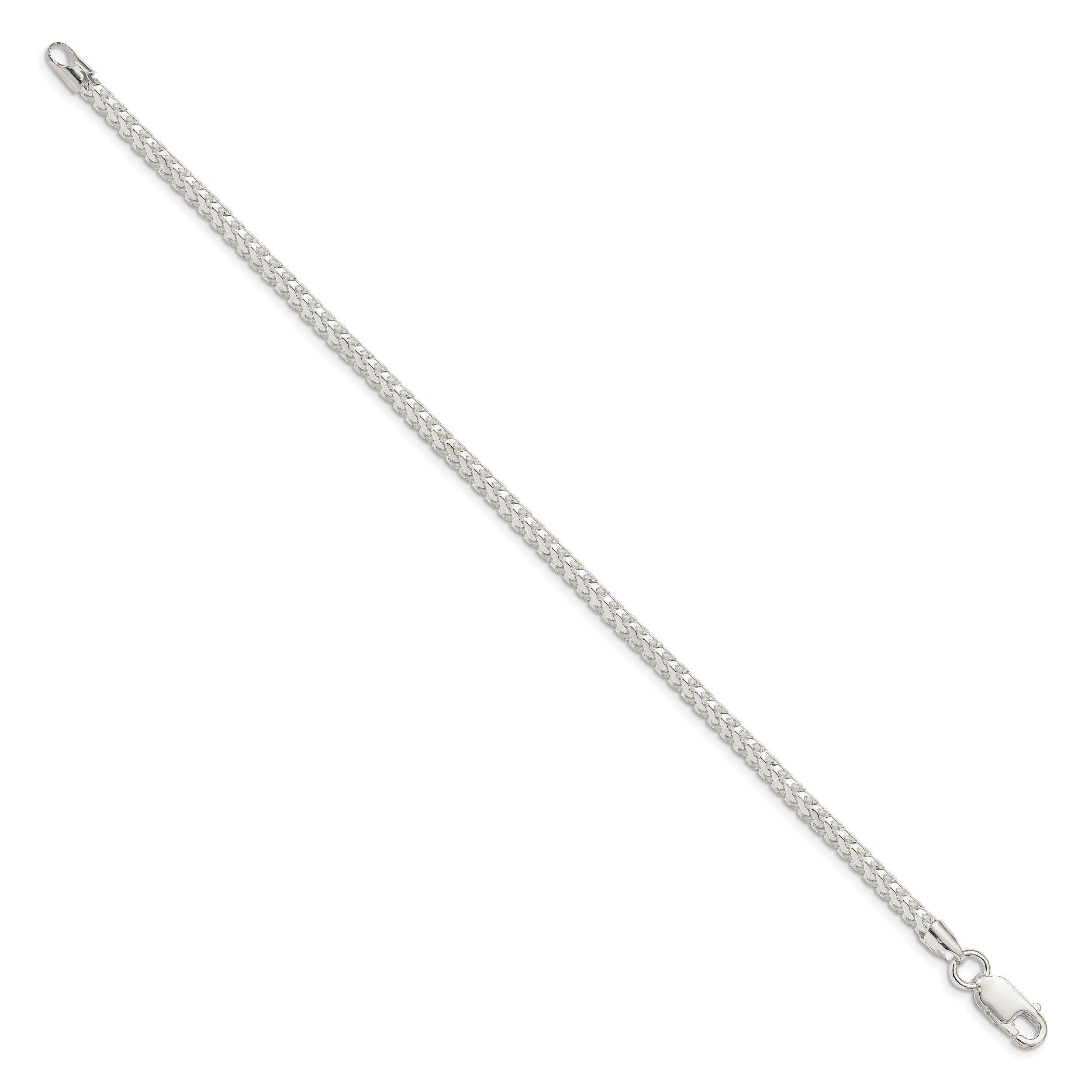 7 Inch Sterling Silver 3.1mm D/C Square Franco Chain