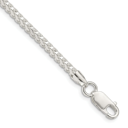 7 Inch Sterling Silver 3.1mm D/C Square Franco Chain